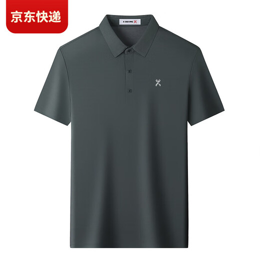 劲霸品牌男装短袖t恤桑蚕丝夏季休闲翻领男士Polo衫 【黑色】 699 L 175/92A