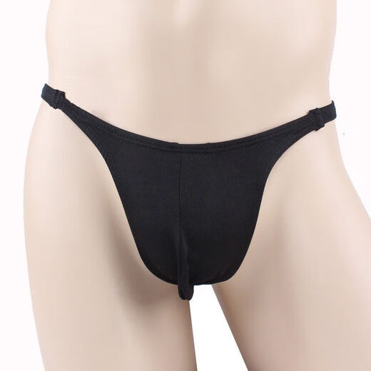 Sous-vêtements sexy basse ceinture fine courroie de string masculin coloride solide respirant double triangle de cuisse pantalon sexy blanc creux single taille