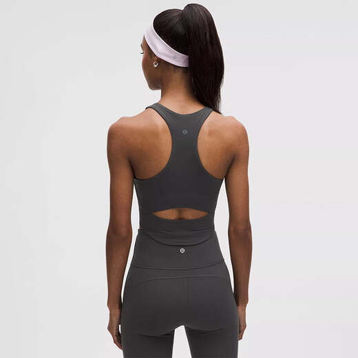 lululemon丨Ribbed Nulu Women's Ribbed Curved Hem Rear Open Vest LW1FLJS Graphite Gray L