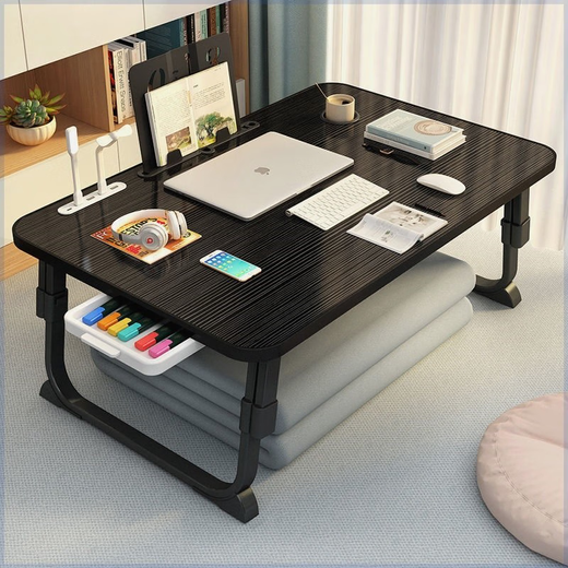 Yonghuan bed desk folding small table can lift lazy table student study desk bay window bedroom dormitory pearl white + four gear lift 70x48 card slot cup holder 11762