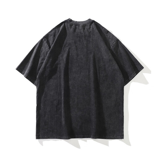 Yunzhaolu XFM national trend brand vintage retro print heavy wash-out short-sleeved T-shirt ins small neckline half-sleeved tee X6630 M