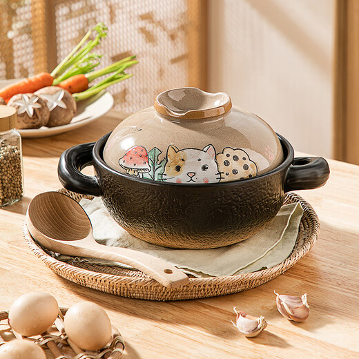 Meichu (Maxcook) Keramikauflauf 2L -Suppe, Medizin, Haferbrei, gedünsteter Reis, Gesundheitssuppentopf, Big Belly Pot, Open Fire MCTC1484