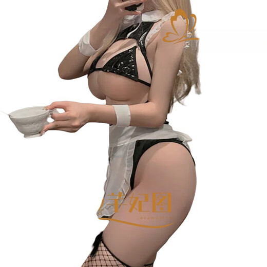 Yiqing Yao Qianfei's picture sexy underwear open-end without taking off maid uniform temptation and revealing breasts sexy passion bed suit A693 A693 innocent maid [with headband + bra + one-piece]