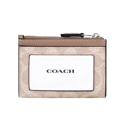 蔻驰（COACH）男女卡包钥匙包手拿证件卡套 CW870 奶茶拼色 SVPWH
