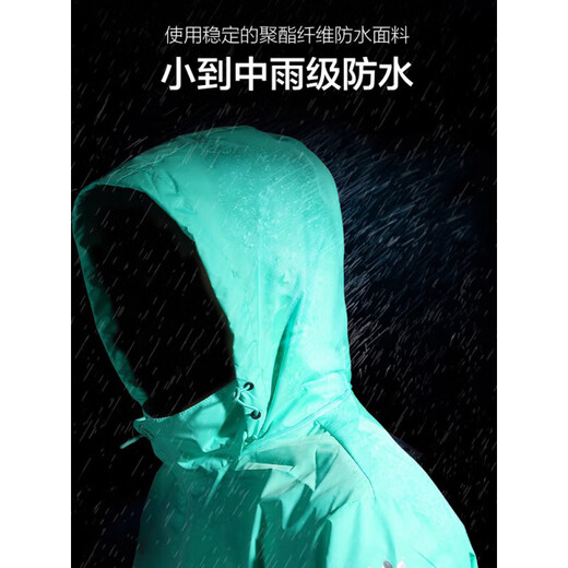 KELME卡尔美防风防水运动外套男童两用 9413WT1047玛瑙黑_升级暴雨衣_4 M _170