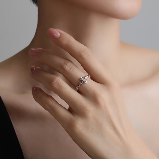 Ming brand jewelry platinum ring Pt950 white gold holy cross ring BFM0105 platinum ring about 3.51 grams