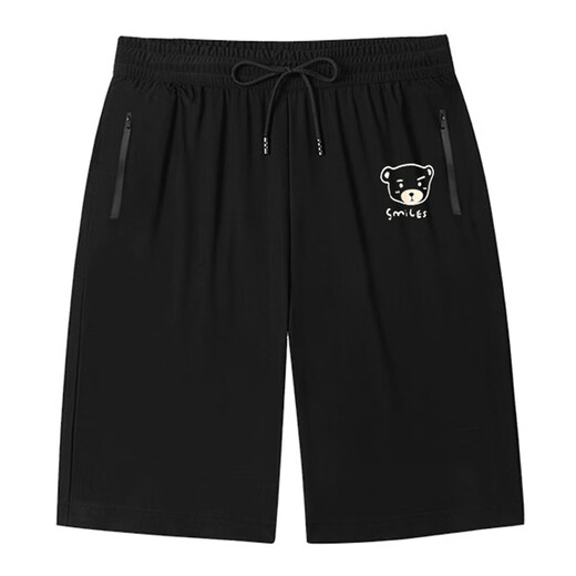 米诗德300斤胖子加肥加大码短裤男500斤400斤300斤肥佬冰丝短裤男宽松大 D7027B小熊冰丝短裤 11XL470至500斤 均码