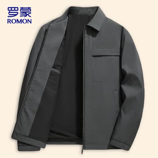 ROMON Executive-Jacke für Herren, Herbst und Winter, Business-Professionelle Jacke, trendiges Top für Papa im jungen und mittleren Alter, Grau, XL