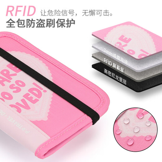 Potravel.Dessign Halter Passport Sac Air Ticket Clip Passport Clip Protection Boîte pour les femmes RFID Antift Theft Brushing Certificate Sac à l'étranger Sac de rangement de voyage Love Heart