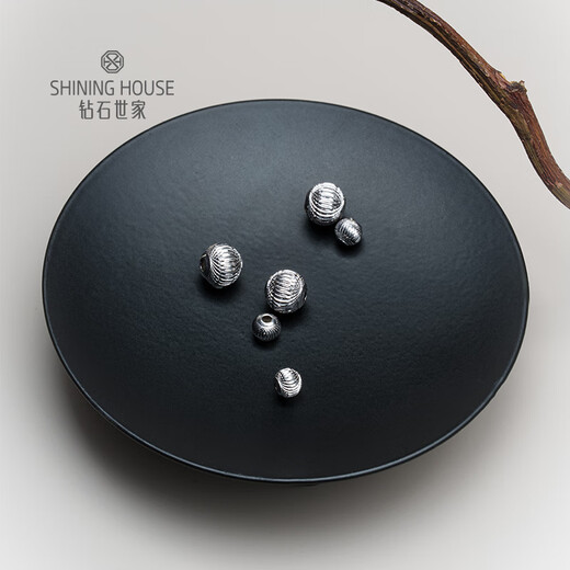 Diamond Family PT950 Platinum Cat's Eye Gold Beads Single Loose Beads DIY Braided Beads Bracelet Transfer Beads Accessories Gold Beads Gold Weight About 0.5g