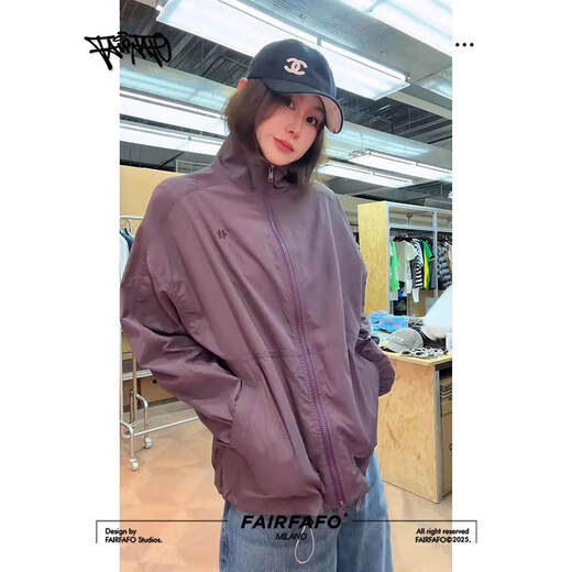 Fairfafo Lin Bou [Chaqueta de collar de pie mínima] Chaqueta corta de deportes informales sueltos para mujeres primavera y otoño delgada WTDL4C141 White M Peso 105-125