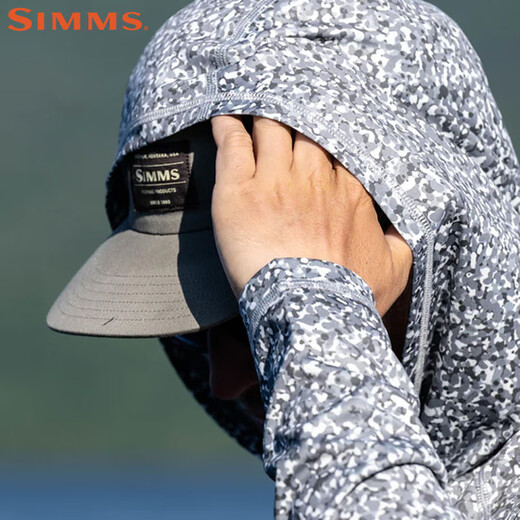 
SIMMS Hooded Pull-up Sunscreen Suit Soft Comfort Top Sunscreen Breathable Outdoor Fishing Luya Long Sleeve Sunscreen Suit 14117 Hooded - Camouflage Blue S