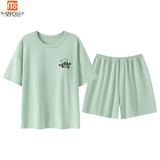 莫代尔睡衣女夏季2025年新款睡裙带胸垫一体凉感套装甜美可外穿家居服 带胸垫W12611套装 M 70-90斤