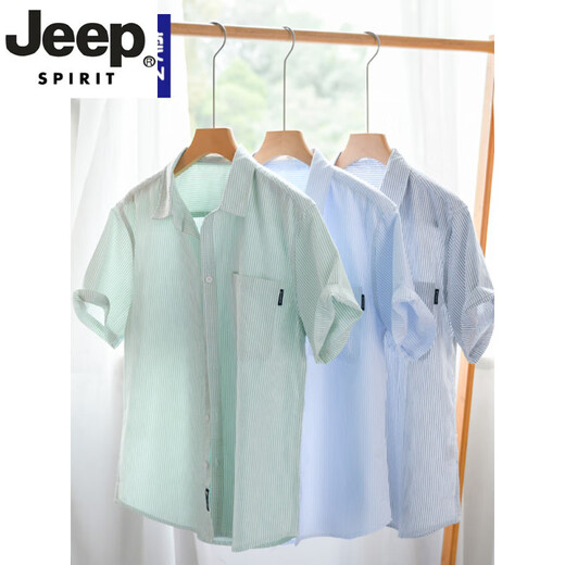 Jeep Spirit Camisa de algodón puro de algodón de algodón corto de algodón corto