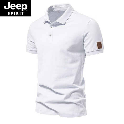 JEEP SPIRIT美式复古珠地棉男士polo.衫纯色休闲商务通勤短袖T恤夏季半袖翻领 紫色(AQ新691) M M(100-120斤)