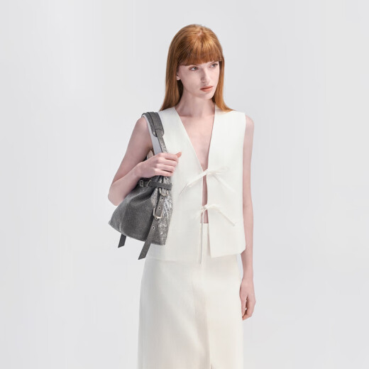 CHARLES&KEITH夏季女包CK2-10782545简约通勤大容量水桶包女包官方旗舰正品 Noir黑色