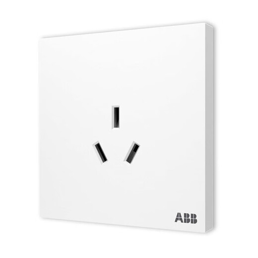 ABB switch socket panel Yingzhi series white frameless 86 household power supply 16A three-hole socket