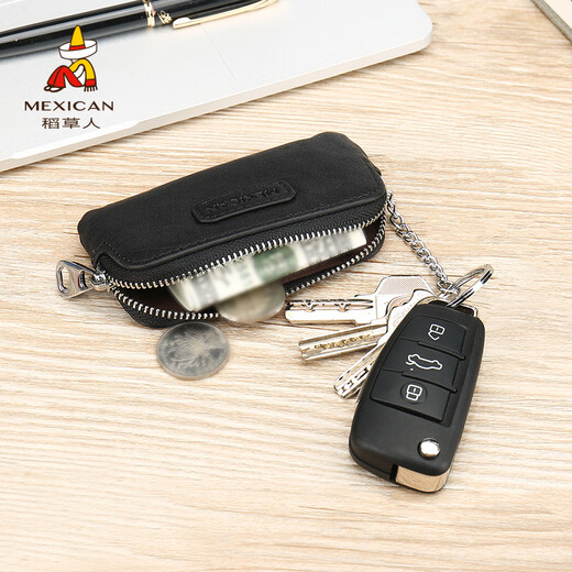 Scarecrow Car Key Bag Herren echter Leder Mini-Tasche Multifunktion einfach