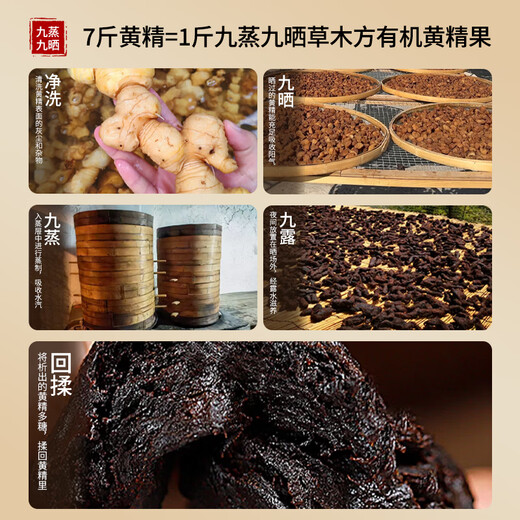 Caomufang Organic Polygonatum 500g Ready-to-eat version Polygonatum odorifera nine-steamed, nine-dried, nine-processed Jiuhuashan authentic tea Chinese herbal medicine