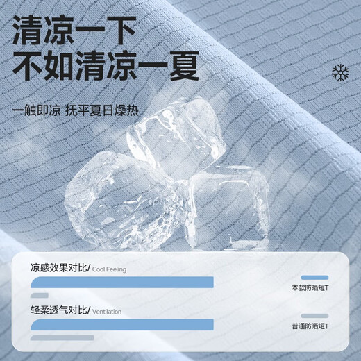Miniso (Miniso) Männer ärmelloses Weste 2025 Neue Sommer -Eis Silk -Kühlung upf50 + Sonnenschutzweste Sport Laufweste weiß (schwimmendes lichtes Bürstenbürsten) + Gletscherblau (fliegendes Bürstenbürsten