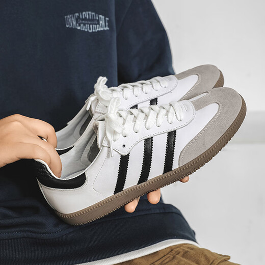 
Qingsi Fangde training shoes men's summer Sambad style Forrest Gump shoes genuine leather men's shoes training shoes sports shoes training White gray 9715 35