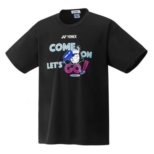 
YONEX JP version feather suit limited edition cartoon cultural shirt 16794Y men and women VC fabric 16794Y black 007 M