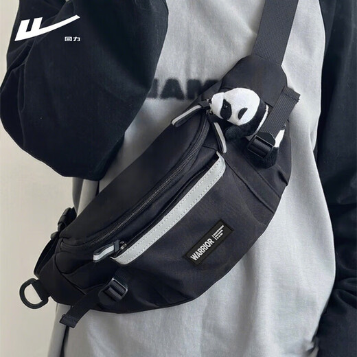 Pull back messenger bag men's trendy brand Hong Kong style chest bag workwear large capacity student casual shoulder bag cycling sports waist bag chest bag