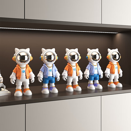 Chuxiang kreativer Astronaut Desktop Ornamente Office Desk Phrase Wohnzimmer Eingang Weinschrank Kinderzimmer Bücherregal Home Dekoration Astronaut Desktop Orange Orange [High 15 cm]