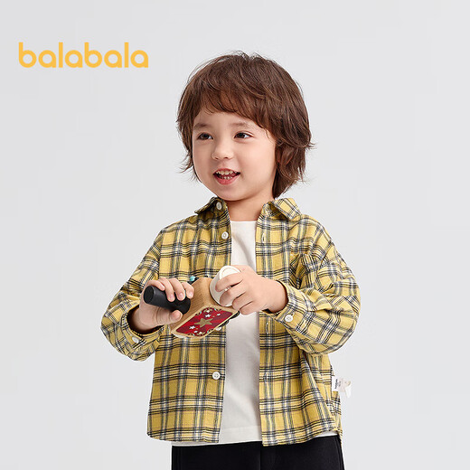 Balabala children's shirt long-sleeved parent-child wear 2025 autumn comfortable super soft velvet loose soft skin-friendly 209325102201