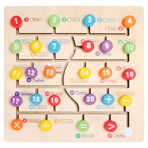 Numéro lettres pour trouver le positionnement de la piste labyrinthe pour les enfants âgés de 3 à 6 ans, éducation précoce en bois de puzzle de puzzle