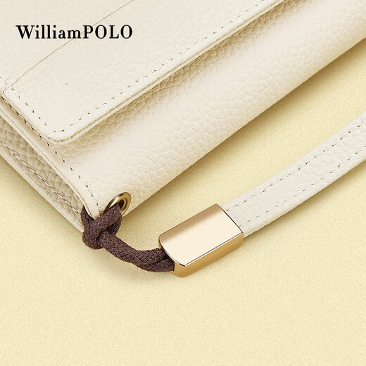 WILLIAMPOLO Wallet Women's Long 2025 New Genuine Leather Clutch Large Capacity Multi-Card Slot Card Bag Chinese Valentine's Day Gift White Gift Box Packaging