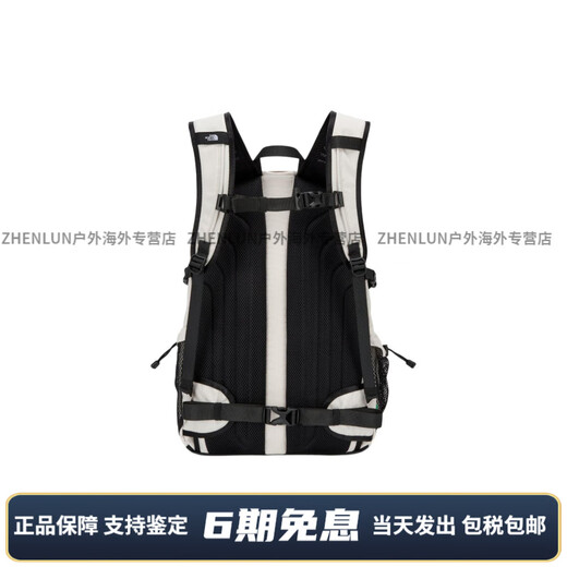 北面（The North Face）时尚休闲拉链开合背包双肩包常规男女同款情侣款米白色 米白色