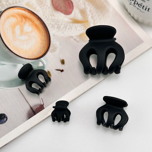 Garenbei Pumpkin Hairpin Large High Ponytail Clip Fixing Artifact on the Back of Women's Head Ball Head Princess Head Small Clip Hair Accessory Large Octopus Clip 2 Black