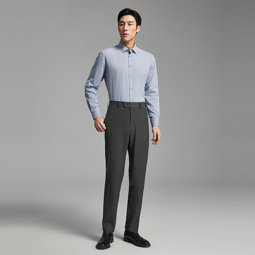 YOUNGOR trousers men's blended stretch TR trousers with brushed bottom soft, comfortable and warm trousers 2025 new product dark gray VCHX319935CWA 35 175/86A (2 feet 65) 88cm