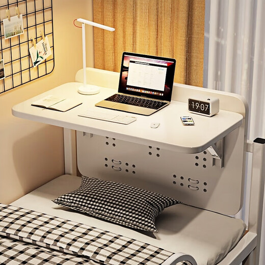 Honger dormitory bed table laptop table student bed desk folding writing desk under the upper bunk bed small table warm white 60cm reinforced and thickened foldable style