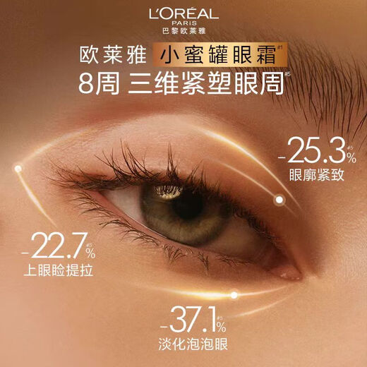 
L'Oreal (LOREAL) L'Oreal Small Milk Can Eye Cream Purple Iron Eye Cream Diluted Fine Wire Lifting and Firming Small Milk Can Eye Cream 20ml