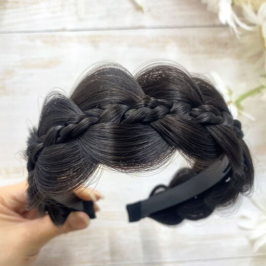 Jiaoxuefei Jiaoxuefei fishbone braid wig headband brown and black new twist braid hairpin hair bundle headband braided headwear