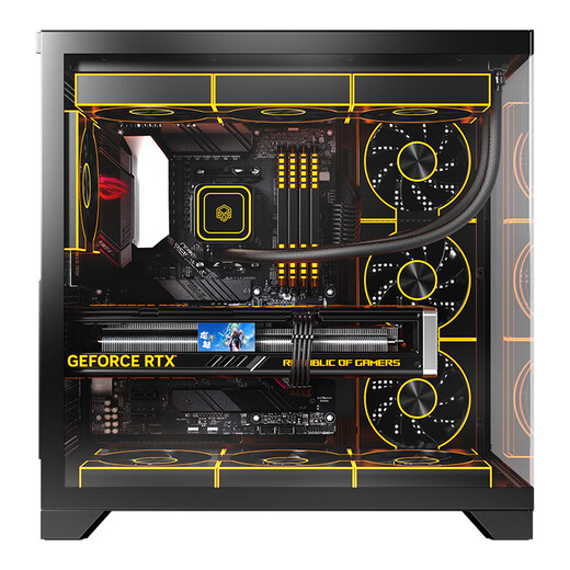 半岛铁盒（PADO）白泽360X 黑色游戏电脑主机海景房机箱 双面玻璃/ATX主板/双360水冷/7风扇位/270°全景/左右分仓