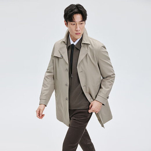 Septwolves trench coat men's jacket autumn fashion casual commuting versatile lapel twill soft and comfortable men's top