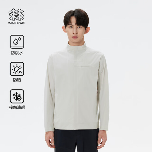 KOLON SPORT/可隆舒乐夹克 男子COLD BLACK防泼水接触凉感防晒UPF50+外套 LHJK5MT841-LG 浅灰色 L 175/96A