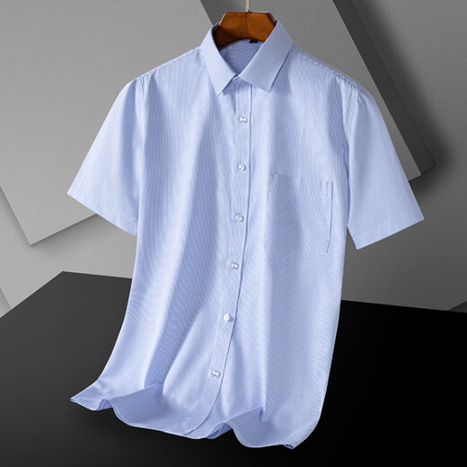 Neuer Sommerstil mit Baumwollstreifen kurzärmeliges Hemd für Männer, mittleren und jungen Unternehmen Casual, Atmungsaktiv und nicht amerikanischem Hemd DX6636 Dünner Modell 45