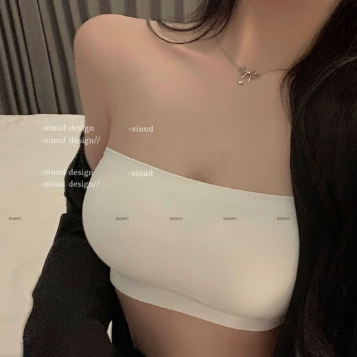 Ye Yu Tube Top, Beautiful Back Bra, No Invisible Wires, Strapless Seamless Bra, Non-slip Push Up Summer Thin Bra, Tube Top - Black + Black L (Recommended 100-115 Jin Jin is equal to 0.5 kg)