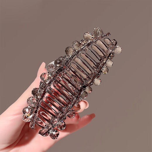 Two Worlds Light Luxury High-end Imitation Crystal Large Clip Shark Clip Women's Fashion Versatile Hair Clip for the Back of the Head 2026 New Headwear Flash Diamond Clip