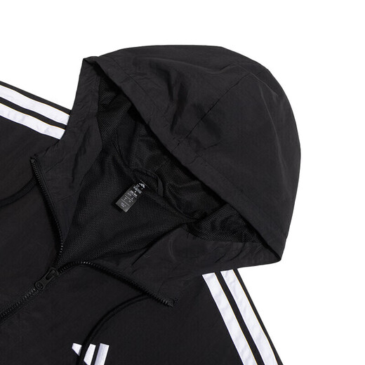 阿迪达斯 （adidas）女子梭织运动套装 2025夏季新款快干健身训练服潮流时尚休闲衣裤 黑色防风衣外套+长裤/两件套 XS