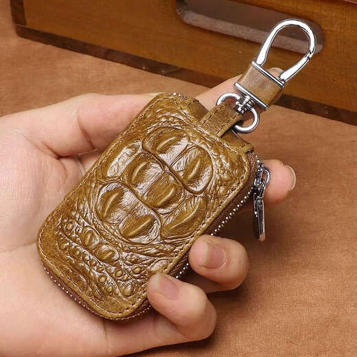 
Genuine leather crocodile pattern men's car remote control cover key bag men's universal waist hanging keychain key bag black crocodile pattern/genuine leather M13662
