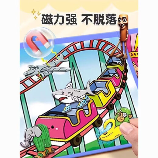 
Female Babe AI Mountains and Seas Magnetic Quiet Books Foreign Mountains and Seas Magnetic Free Cut Magnetic Stickers Books Boys and Girls Toys