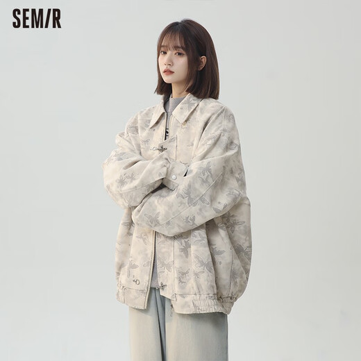 Semir American Retro Jacket for Women 2025 Spring and Autumn New Loose Fashion Casual Chaqueta versátil Top Ankra Red S