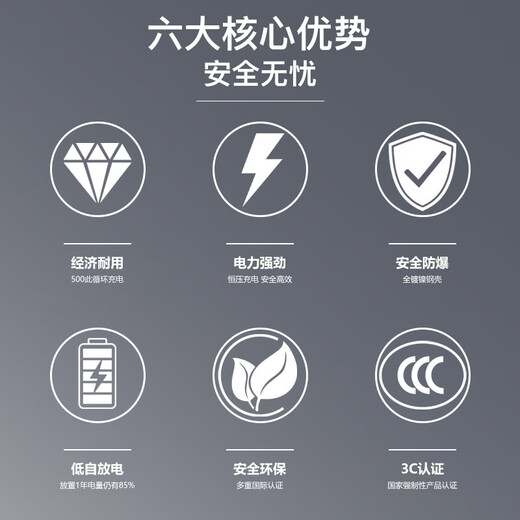 18650 lithium battery large capacity 3.7V strong light flashlight headlight singing machine small fan 4.2 battery charger flat head positive electrode (13800) two-section installation