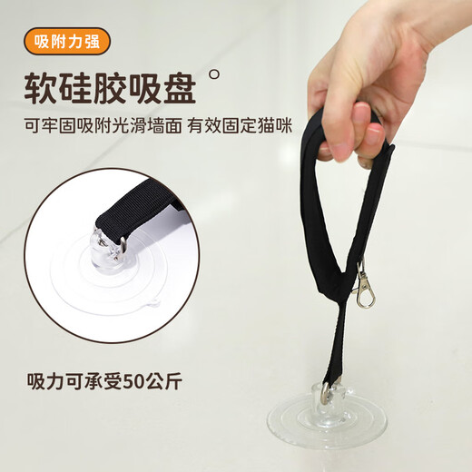 Pet bath holder, pet grooming table sling, suction cup lanyard, wire rope, cat bath goodies fixing rope, black - 2 pcs