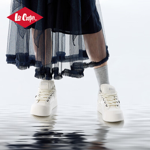 Lee Cooper Board Chaussures Chaussures pour femmes 2025 Nouveau été Mesh Soufflent Chaussures décontractées bas Polyme Polyme Chaussures mignonnes Chaussures blanches extérieures BEIGE 35